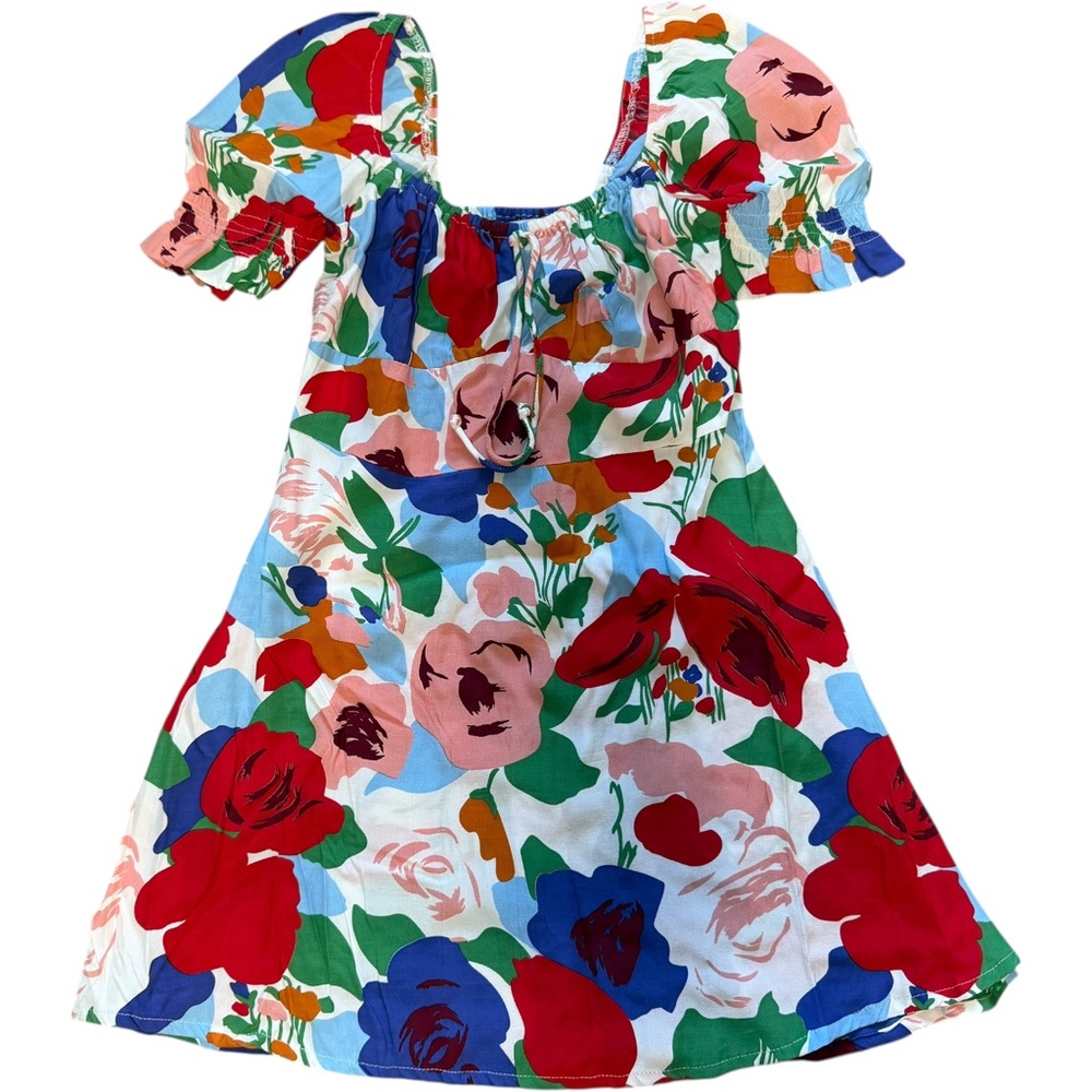 Faithfull the Brand Sylvie Floral Puff Sleeve Mini Dress XS US 2
